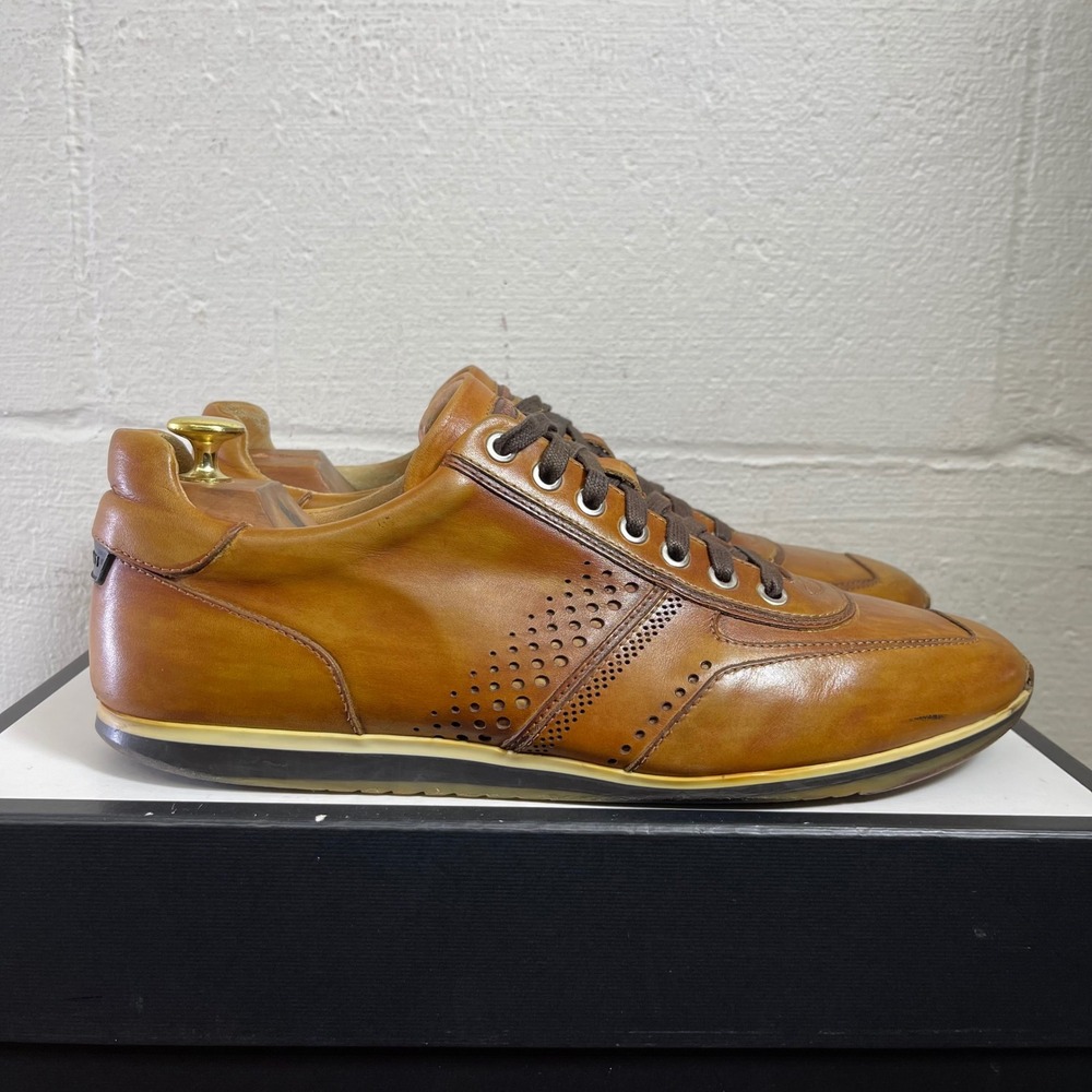 Magnanni Cristian 15745 Brown Leather Casual Sneaker Lace up Men's Size 9 M